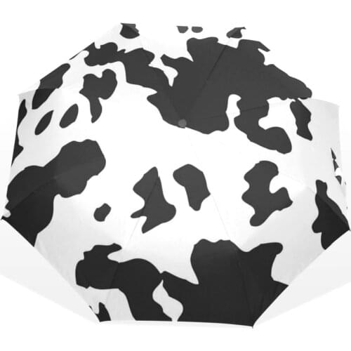 Fashion Cow Skin Women Rain Umbrella Three Folding Wildlife Inspired Stylish Children Umbrella Automatic Brand Umbrellas