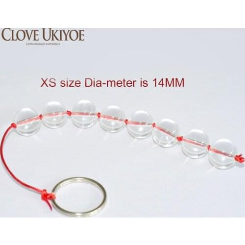 10pcs Clear Crystal Glass Anal Beads Vagina Balls Diameter 14mm Pull Beads Butt Plug Adlut toys for Women and Men