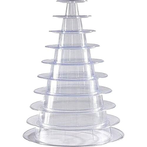 10 Tier Cupcake Holder Stand,Round Macaron Tower Stand,Clear Cake Display Rack for Wedding Birthday Party Decor