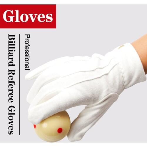 Billiard Gloves Competition Referee Gloves White Pure Cotton 2 Pcs Soft Pool Snooker Gloves Professional Blilliard Accessories