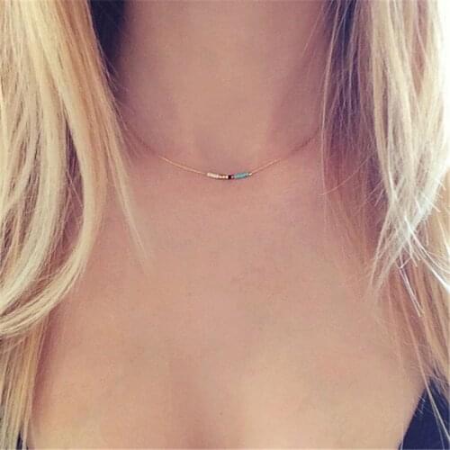 2017 New Fashion Gold chain necklace Hot sale Beaded necklace Foreign trade selling for Women