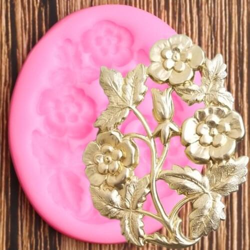 3D Relief Lace Border Silicone Molds Flower Fondant Mold Cake Decorating Tools Candy Clay Chocolate Gumpaste Moulds