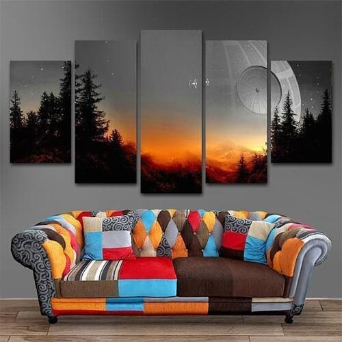 5 Pieces Wall Art Canvas Painting Movie Poster Modular Pictures Modern Living Room Nordic Decorations Home Framework