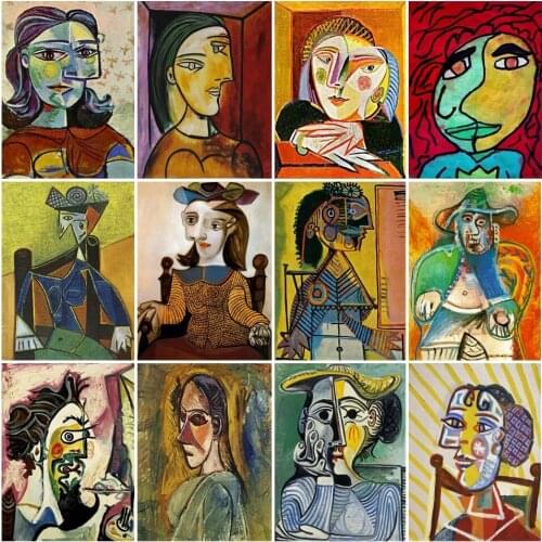 Diy 5D Diamond Abstract CHome Decoration Embroidery Picasso Painting Picture Cross Stitch Full Round Drill Cubism Wall Sticker