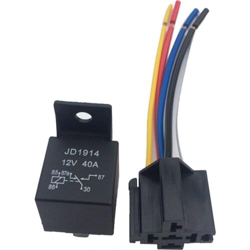 12V 40A 5 Pin SPDT automotive relay Car Truck Auto Automobile Relay with 5 Pin Socket 5 Wire for GPS Lamplight Fan Air Condition