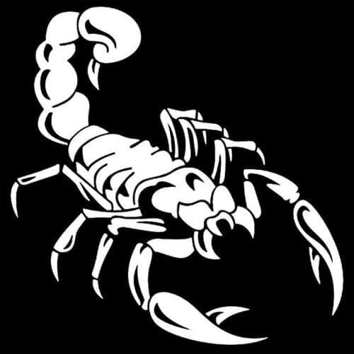 Car Decoration 3D Scorpion Decal Sticker Cool Vinyl Sticker, White 40cm