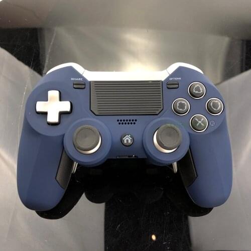 Wireless Bluetooth Dual Vibration Elite BT Game Console Controller Joystick Built-in headphone jack and speaker for PS4/PC Blue