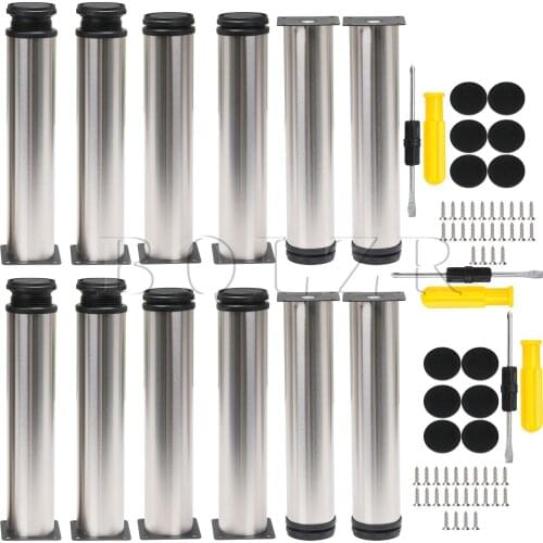 BQLZR 12Pcs Adjustable Plinth Legs for Furniture Replacement Legs 50x250mm