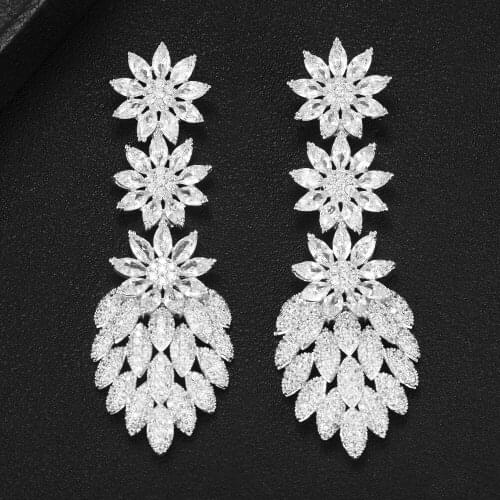 LARRAURI Brand 2020 Fashion Geometric Earrings Trendy Luxury Long Flower Dangle Drop Earrings For Women Accessory