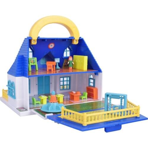 Childrens play house toy girl suitcase doll house Assembly set Toy Model Building Kits villa house DIY Furniture Accessories
