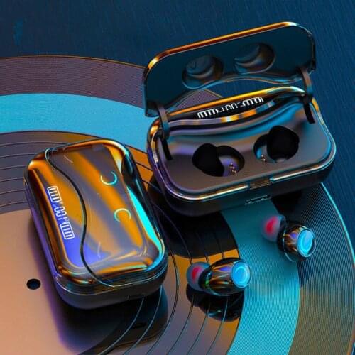 New Bluetooth 5.1 headset touch control wireless headset HiFi IPX7 waterproof earbud headset with LED display charging box