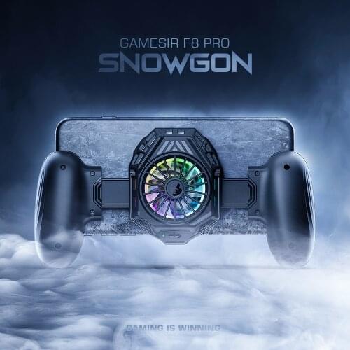 GameSir F8 Pro for iOS/Android Trigger PUBG Mobile Gaming Shooter Controller Gamepad Grip with Cooling Fans and Foldable Stand