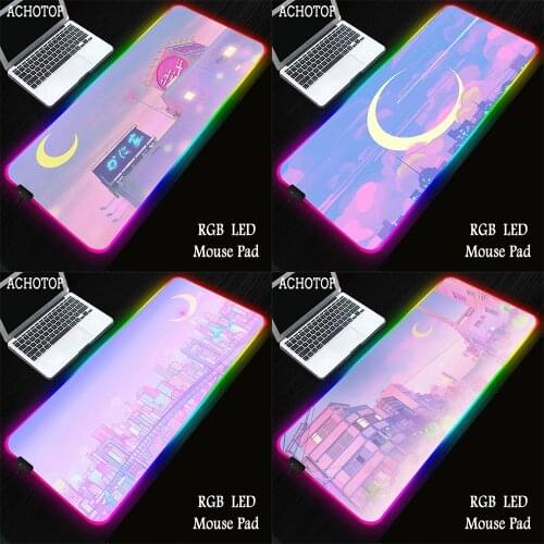 Sailor Moon landscape aesthetics art Rubber RGB Mouse Pad Desktop Mousepad Free Shipping Gaming Large Mouse mat Keyboards Mat