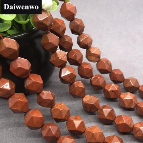 Red Poppy Jasper Stone Bead 6/8/10mm Faceted Natural Cut Gem Geometry DIY