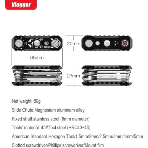 Vlogger Multifunctional combination tool Portable Photography 1/4" 3/8" screw ARRI standard Tool for Photographer Cameras