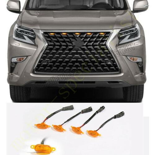 NEW For Lexus GX460 2020-21 Grille LED Amber Light Raptor Style Grill Trim Cover 5PCS car accessories