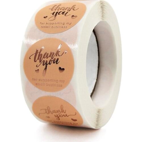 25mm Champagne Thank You Stickers Gift Baking Pacaging Decoration Envelope Sealing Labels Business Stickers Stationery Stickers