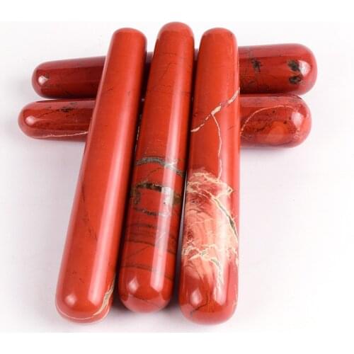 Natural Red Jasper Yoni Wands Jade Crystal Massage Wand Vaginal Muscles Tightening Yoni Stick Massage Stone Guasha Tool