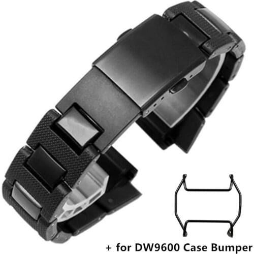 Plastic watch band 26*16mm strap for g-shock DW-6900/DW9600/DW5600/GW-M5610 and stainless steel case bumper Accessories