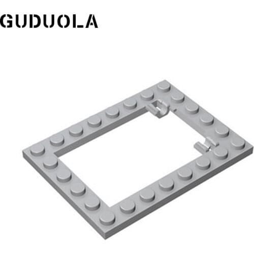 Guduola Building Block Plate 6x8 Trap Door Frame Flush Pin Holders 92107 MOC Build Special Plate Brick Toys 10pcs/lot