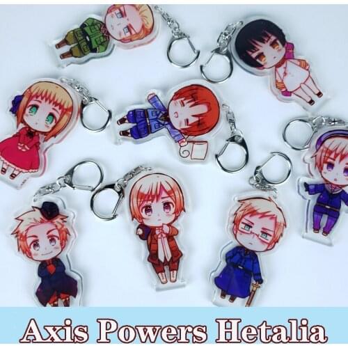 Anime Axis Powers Hetalia Prussia Yao Wang Feliciano Vargas Cosplay Stand Figure Keychain Pendant Model Plate Display Toy Gifts