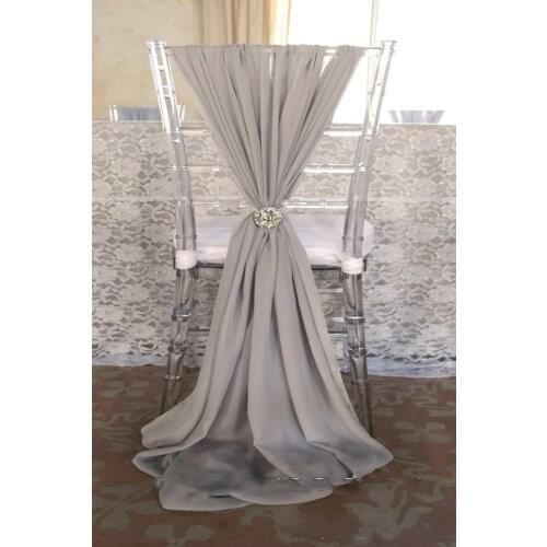 Popular Fashion Wedding Chair Sashes Choose Color Chiffon 1.5m Length Napkin Sample Factory Party Banquet Chair Covers Wedding