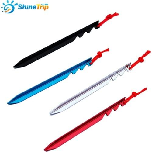 Shinetrip 6pcs/lot adjustable touch point aluminum alloy tent pegs Multi tooth peg Super light stake camping tent accessories
