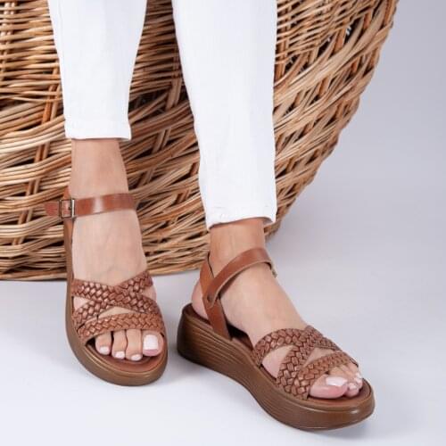 2021 Summer Women Vintage Premium Brown Orthopedic Open Toe Sandals Premium Non-slip Breathable Leather Casual Women Shoes