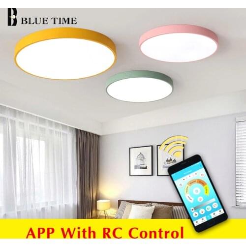 110v 220v Modern Led Ceiling Light 5CM Thin Metal Round Chandelier Ceiling Lamp For Home Living room Bedroom Hotel Luminaires