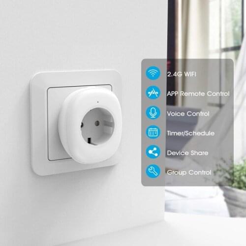 Smart Socket Wifi EU Plug Home Wireless Smart Plug Works With Alexa Google Home Tuya App Remote Socket With Timing Function
