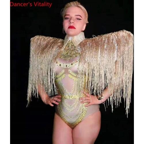 Bar Women Singer Host DJ Model Pole Jazz Disco Dance Carnival Party Body Suit Cloak Stage Wear Performance Costume Clothes
