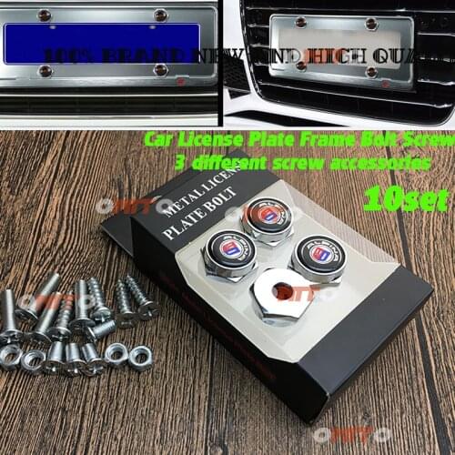 10SET Anti-theft Car License Plate Bolts Frame Screws FOR Alpina emblem Badge Car Stickers For bmw E36 E60 F30 X5 E53 E34 E30