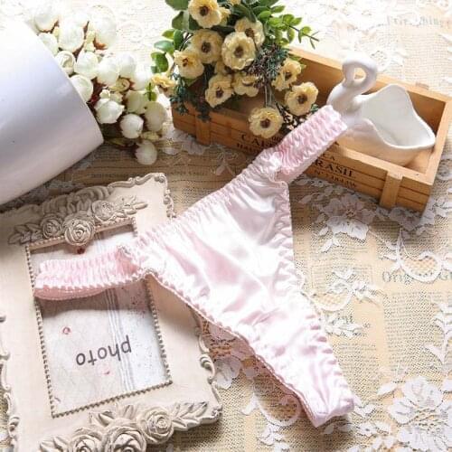 100% Silk Sexy Female Panties Soft Comfortable Underwear Fashion Pure Color Thongs Breathabke Briefs Elastic Underpants