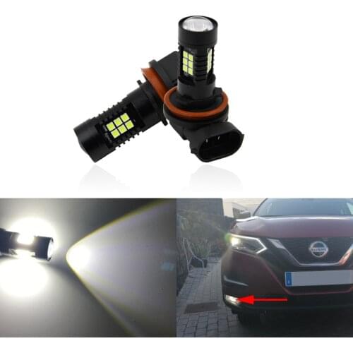 2PCs For Nissan Qashqai J10 J11 2007-2020 Led Projector Front Replacement Fog Light Bulbs White Canbus Error Free Auto Foglights