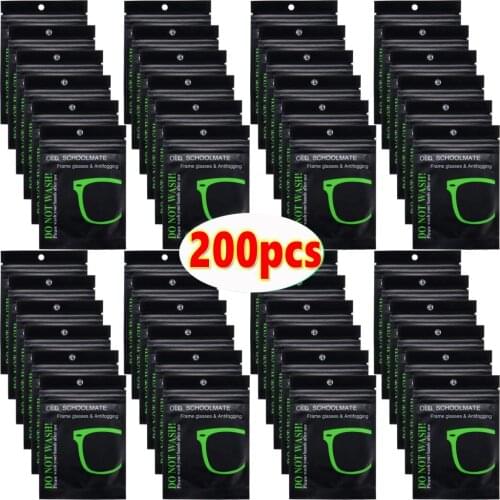 200Pack Reusable Anti-Fog Wipes Glasses Pre-moistened Antifog Lens Cloth Defogger Eyeglass Wipe Prevent Fogging for Glasses A