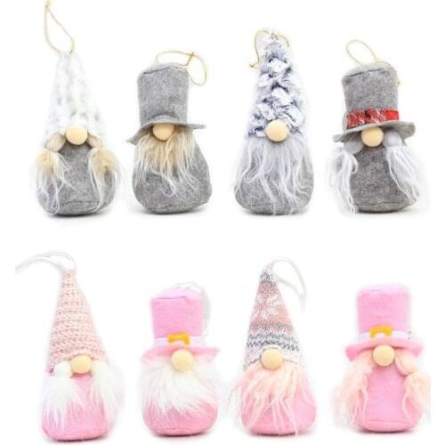 4pcs/set Christmas Elf Swedish Gnome Santa Doll Ornaments Hanging Xmas Tree Fireplace Decoration