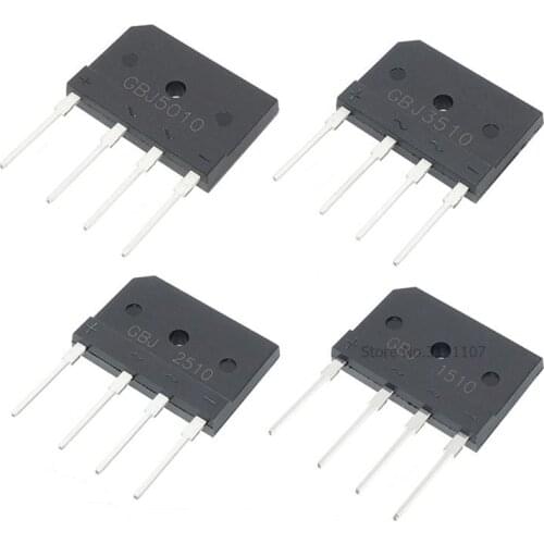 5PCS GBJ1510 gbj1510 1000V 15A Diode Bridge Rectifier Single Phase Bridge Rectifier IC Chip Through Hole Diy Electronic