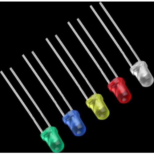 50pcs 5mm LED Diode 5 mm Assorted Kit White Green Red Blue Yellow Orange Pink Purple Warm white DIY Light Emitting Diode