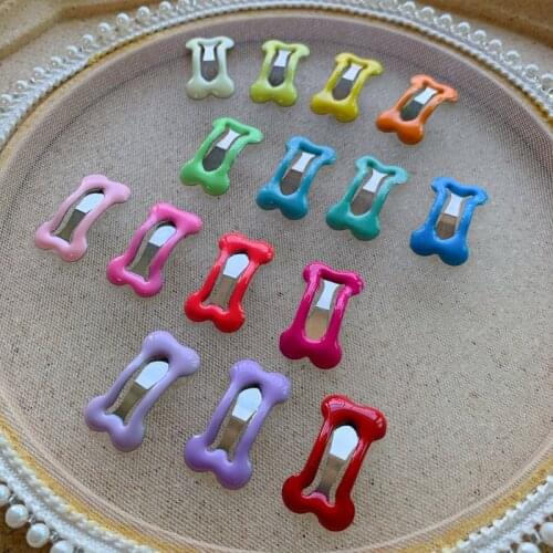 50PC/pack 2.4cm Mix color Pet Dog BB Clips Bone Shape Doggie Hair Clips Hairpin Puppy Cat Grooming Accessories