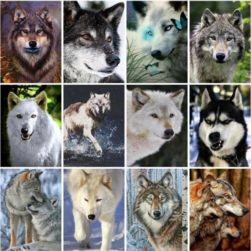 DIY Wolf 5D Diamond Painting Diamond Embroidery Animal Full Square/Round Drill Cross Stitch Mosaic Sale Wall Art Home Decor