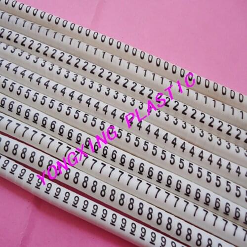 Freeshipping 1.5 2.5 4.0 6.0mm2 white cable marker plum tubing 0-9 A-Z different number and letter