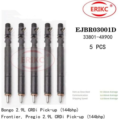 ERIKC 5 PCS EJBR03001D Auto Parts Fuel Injector EJBR 030 01D OEM 33801-4X900 FOR KIA Bongo 2.9L CRDi Pick-up (144bhp)