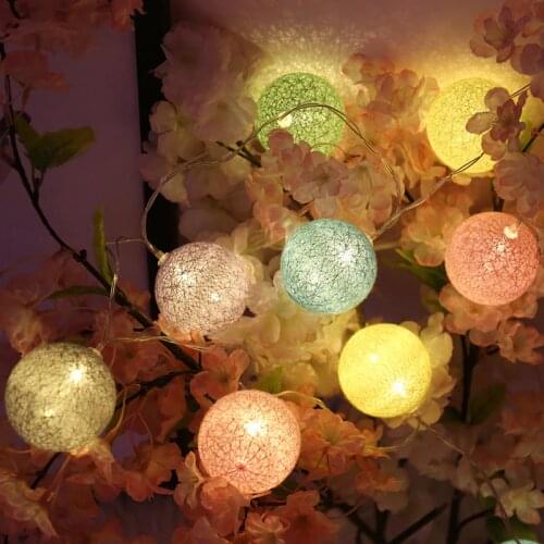 20 LED Cotton Ball Lights for Kids Toys Tent Decorations Christmas Xmas Holiday Wedding Party Baby Bed Fairy Lights 2.2M