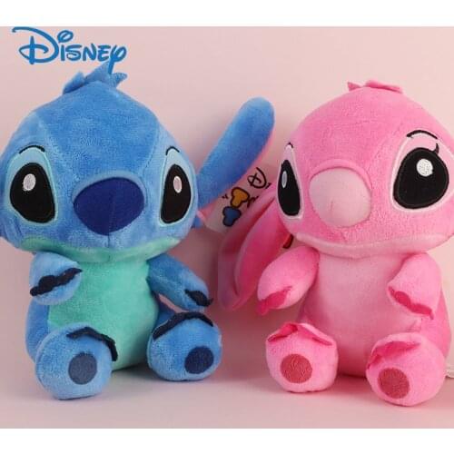 Kawaii 20cm Stitch Disney Stuffed Toys Cute Couple Models Anime Plush Kids Dolls Girls Birthday Gift For Kids 2 To 4 Years Old