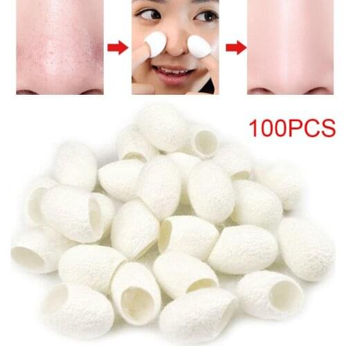 100 Pcs Natural Silk Cocoons Purifying Whitening Exfoliating Scrub Blackhead Remover SSwell