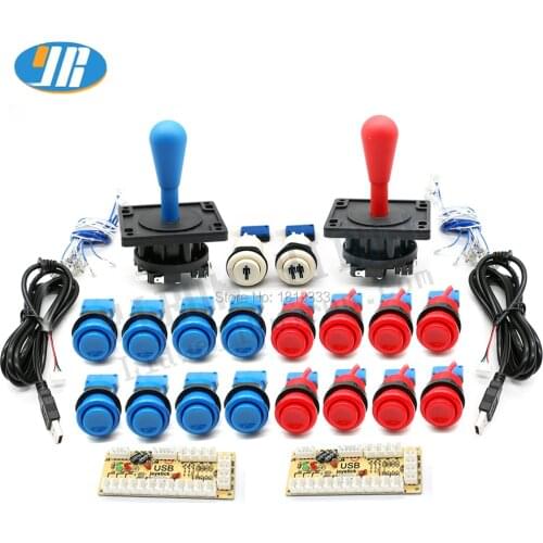 Zero Delay Arcade Joystick kit PC /Raspberry pi Mame USB Controller 4/8 Way Happ/ American Style Joystick 28mm Push Button