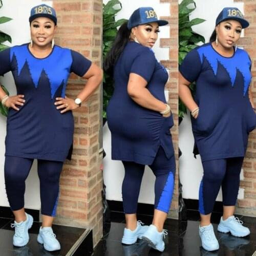 2 Two Piece Set Women African Clothes Summer Fashion Africa Suit (Top And Pants) Super Elastic Plus Size african Suits For Lady