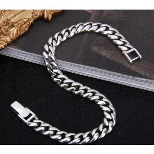 BOCAI 2021 Fashion Real s925 Silver 6.5MM Horse Whip Bracelet for Woman Trendy Personality Hip-hop Punk Style Man Bracelet