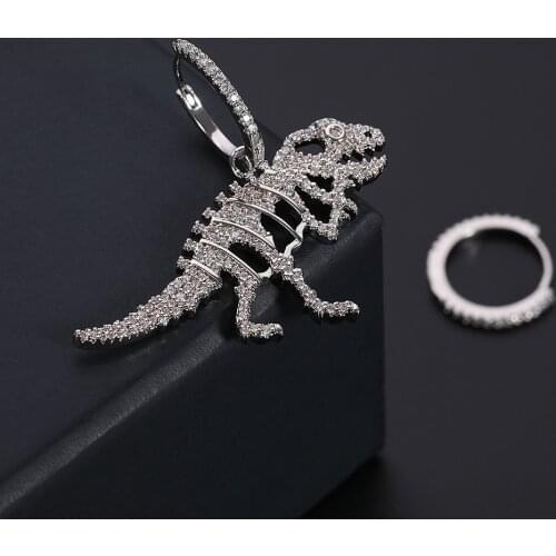 New Arrive Punk Skeleton Dinosaur CZ Stud Earrings for Women Animal Earrings Jewelry Fashion Girl Earring for Summer