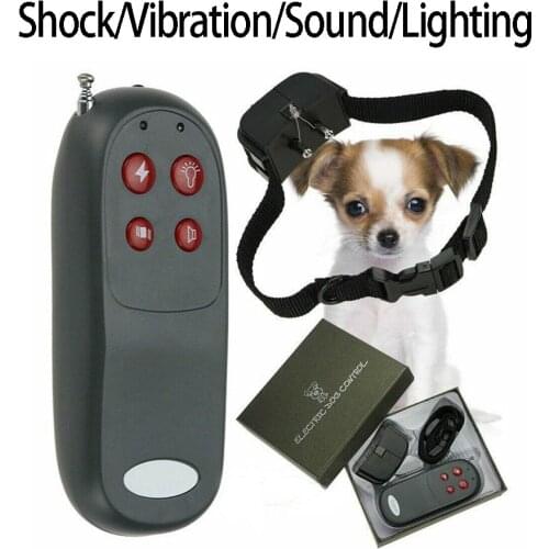 4 in 1 Dog Training Collar Pet Control Vibration Anti Barking Shock Small Medium Large Dog Electric Remote Collar